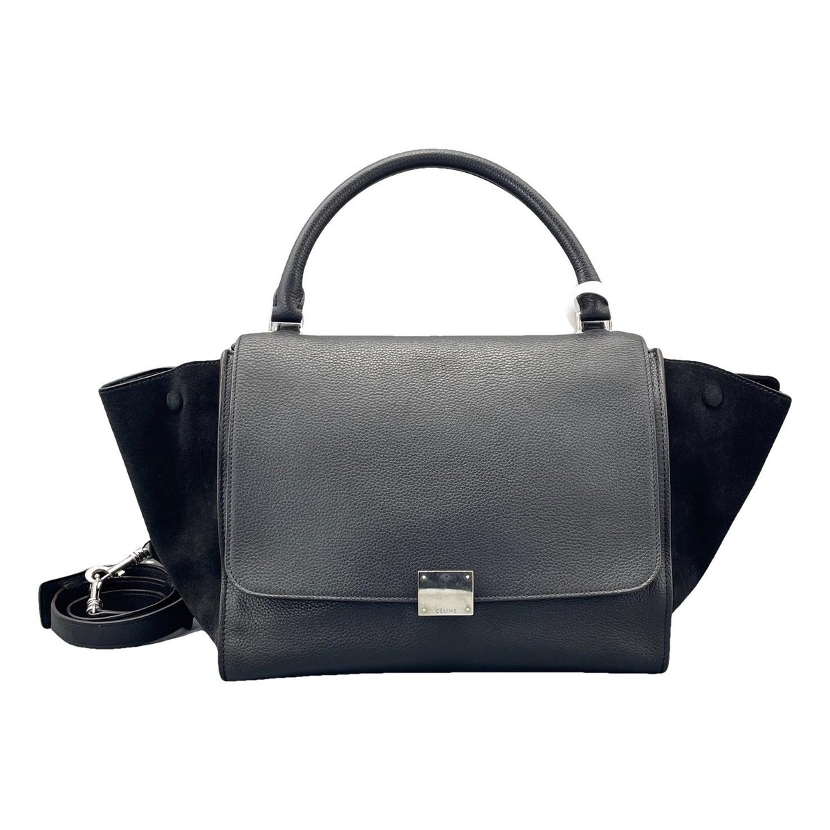 Trapèze leather handbag