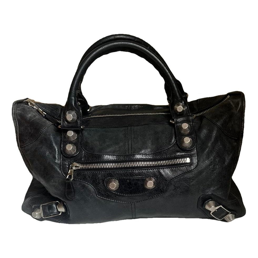Work leather handbag