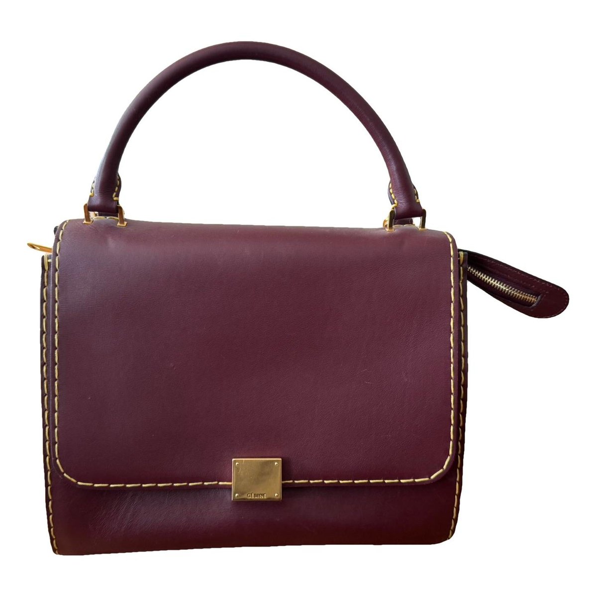 Trapèze leather handbag