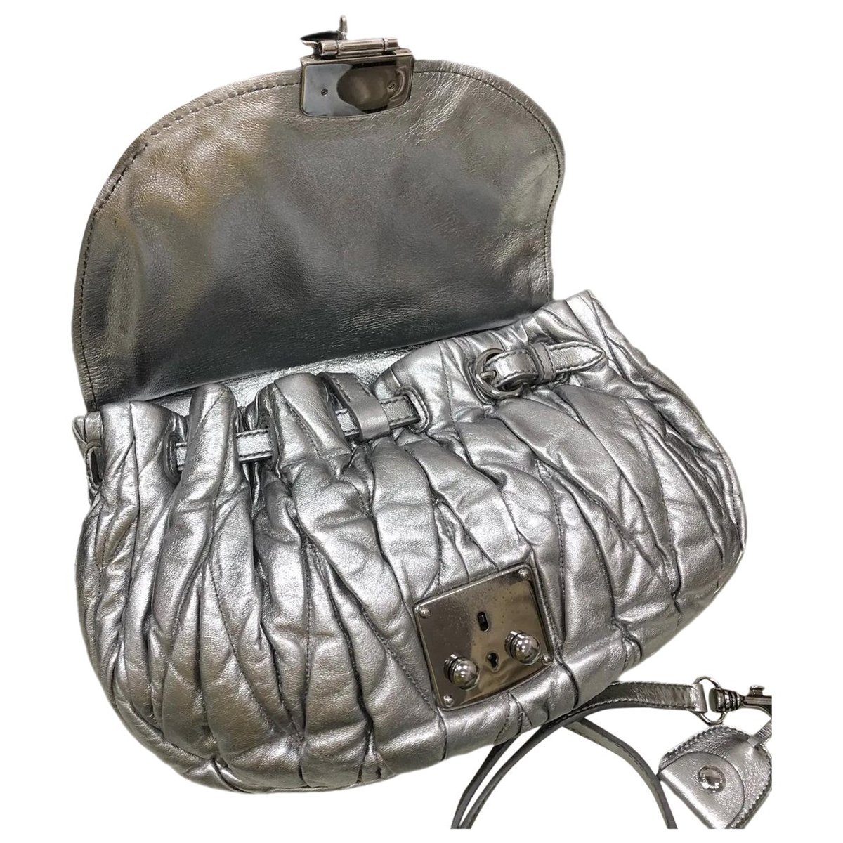 Miu Wander leather crossbody bag