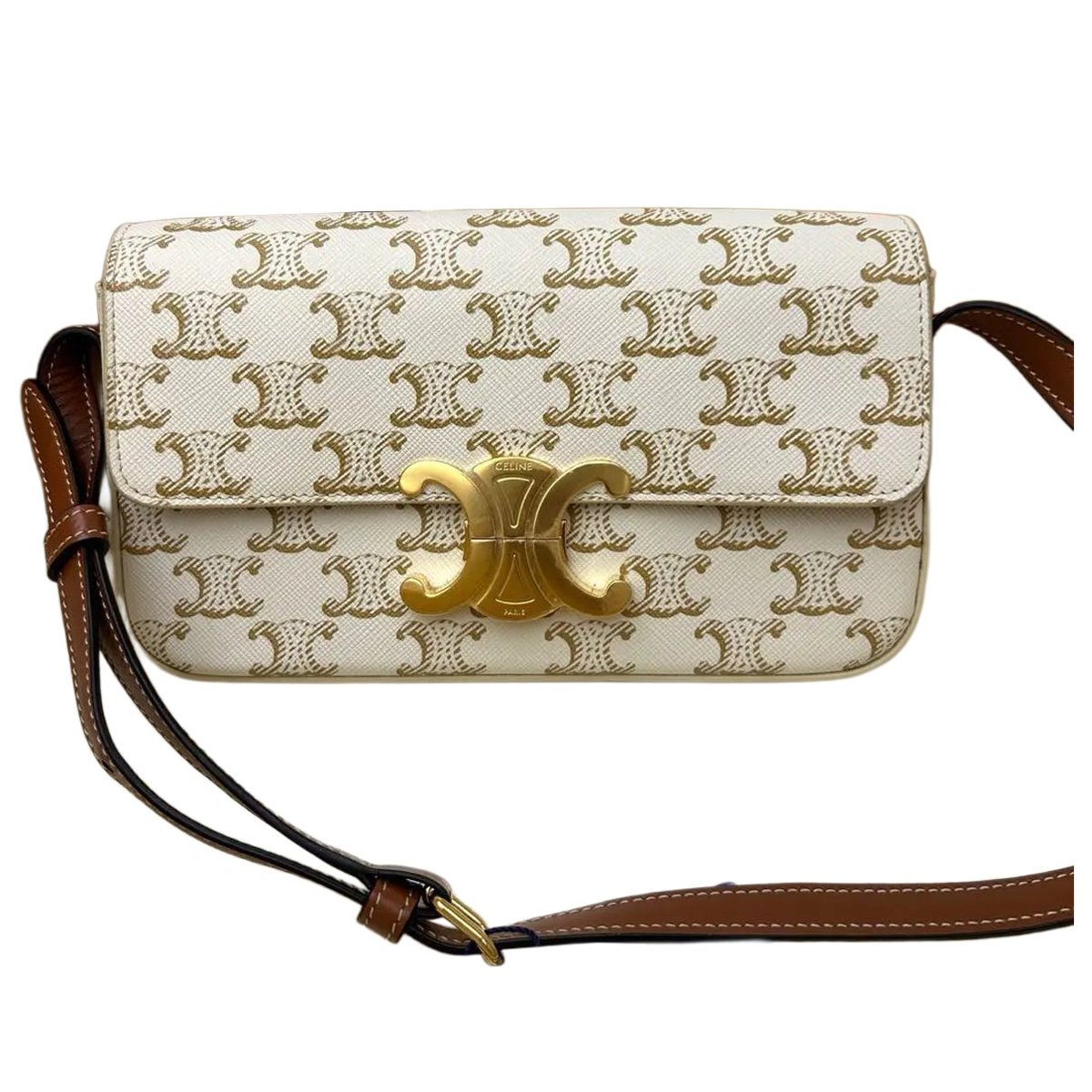 Triomphe Long vinyl crossbody bag