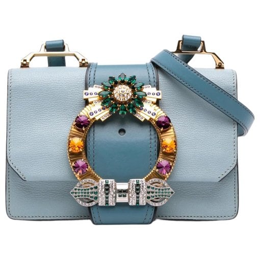 Madras leather crossbody bag