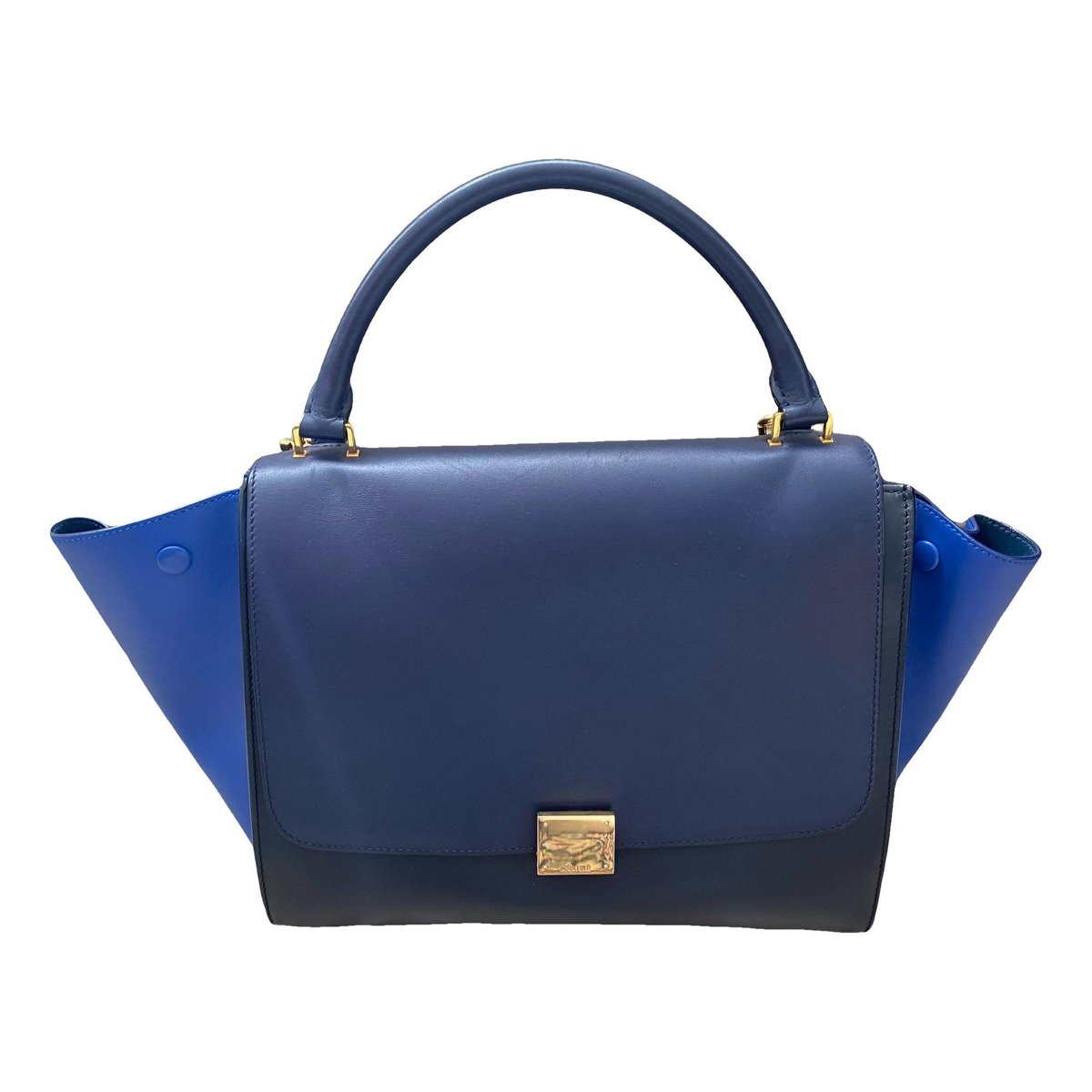 Trapèze leather handbag