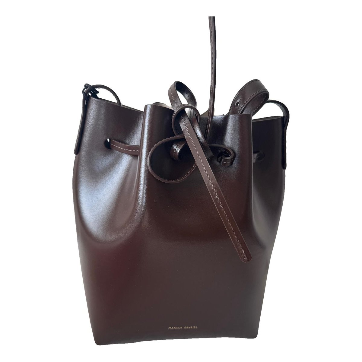 Bucket leather crossbody bag