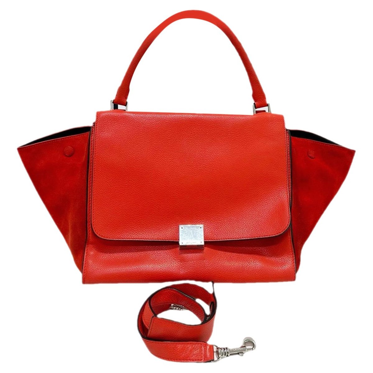 Trapèze leather handbag