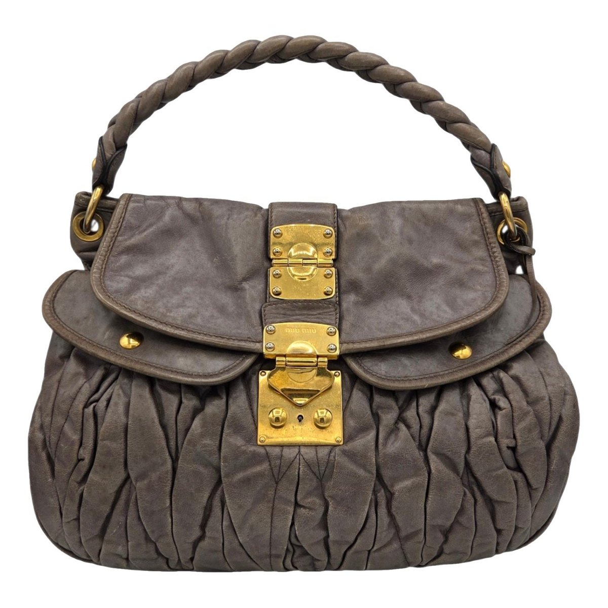 Coffer leather handbag