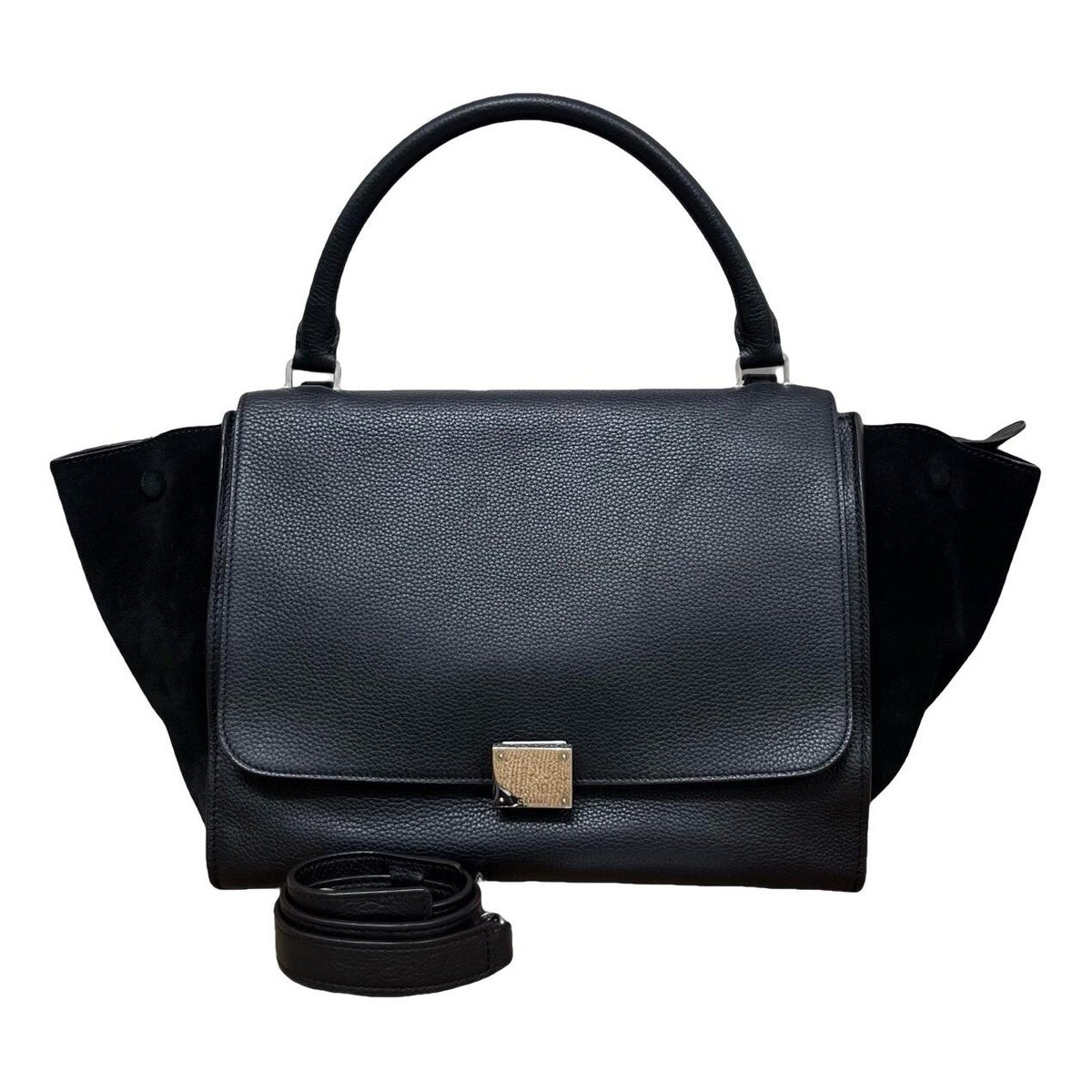 Trapèze leather handbag