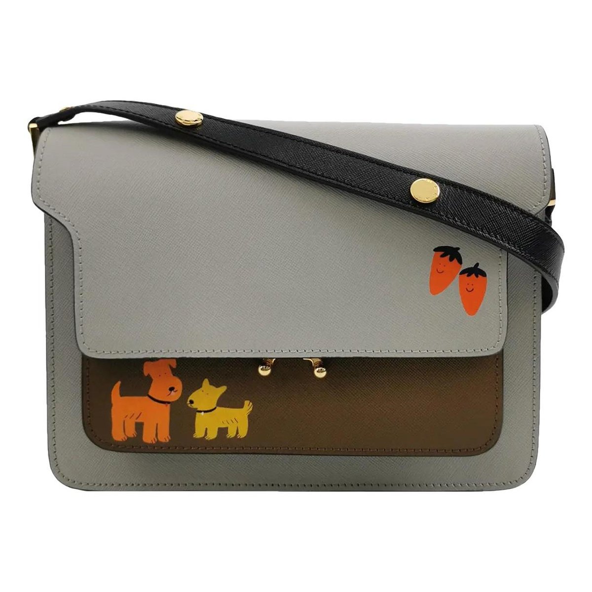 Trunk leather crossbody bag