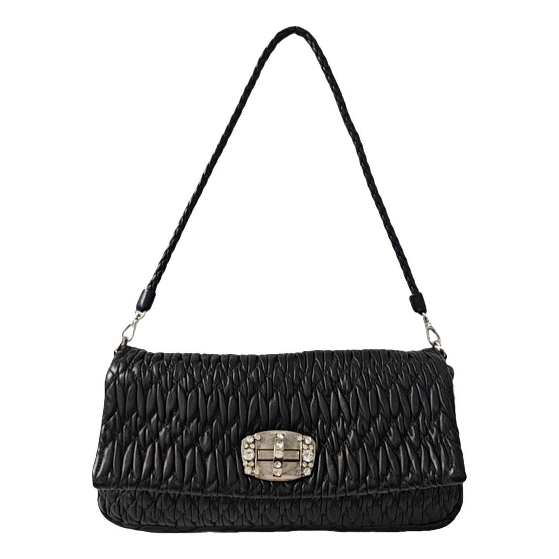 Miu Crystal leather handbag