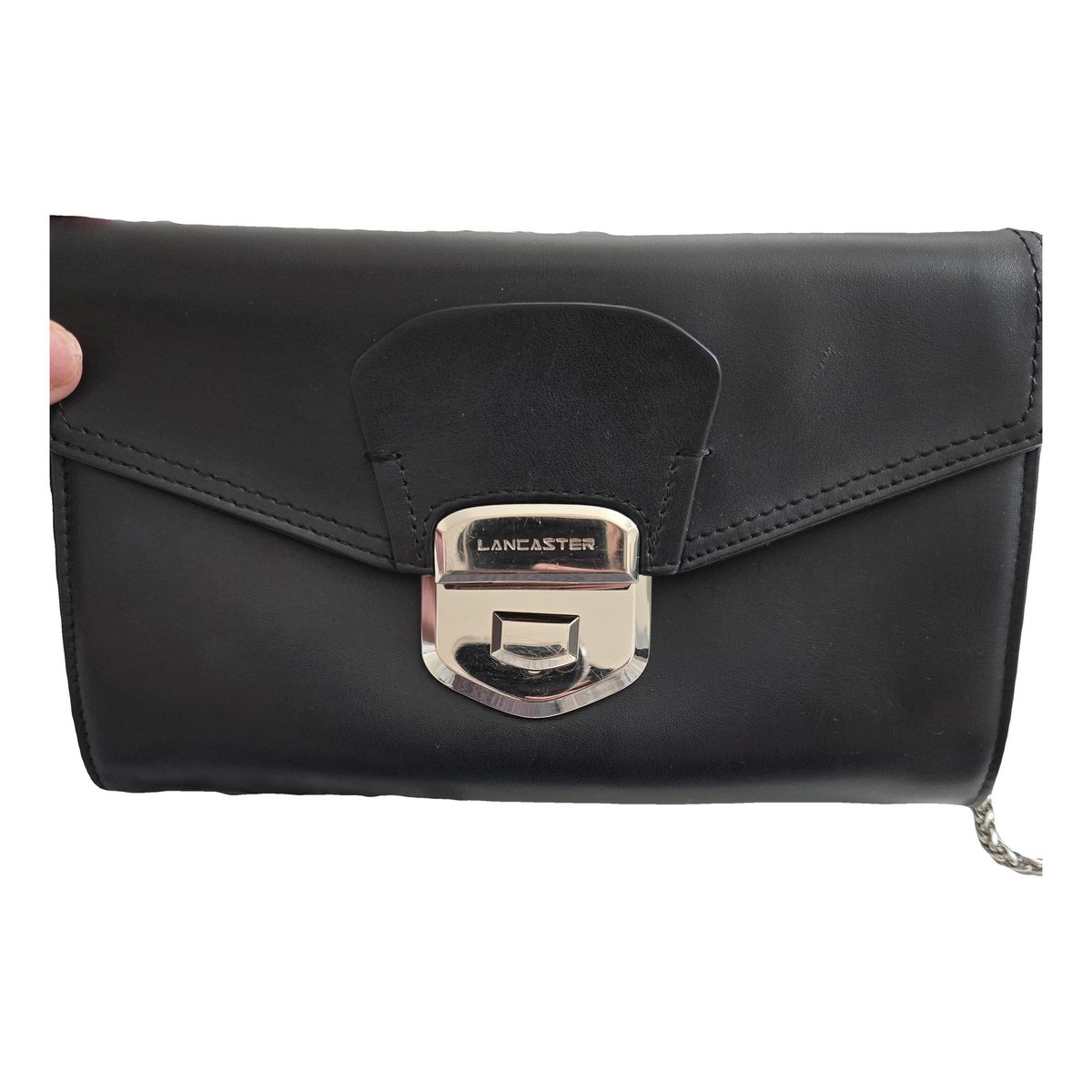 Leather clutch bag