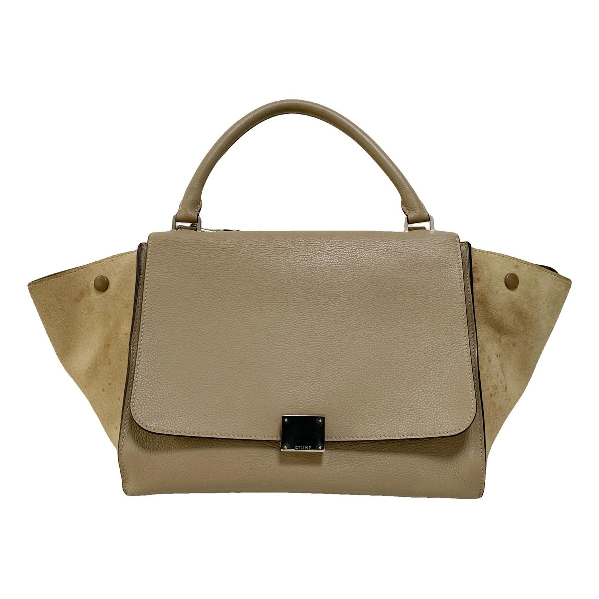 Trapèze leather handbag