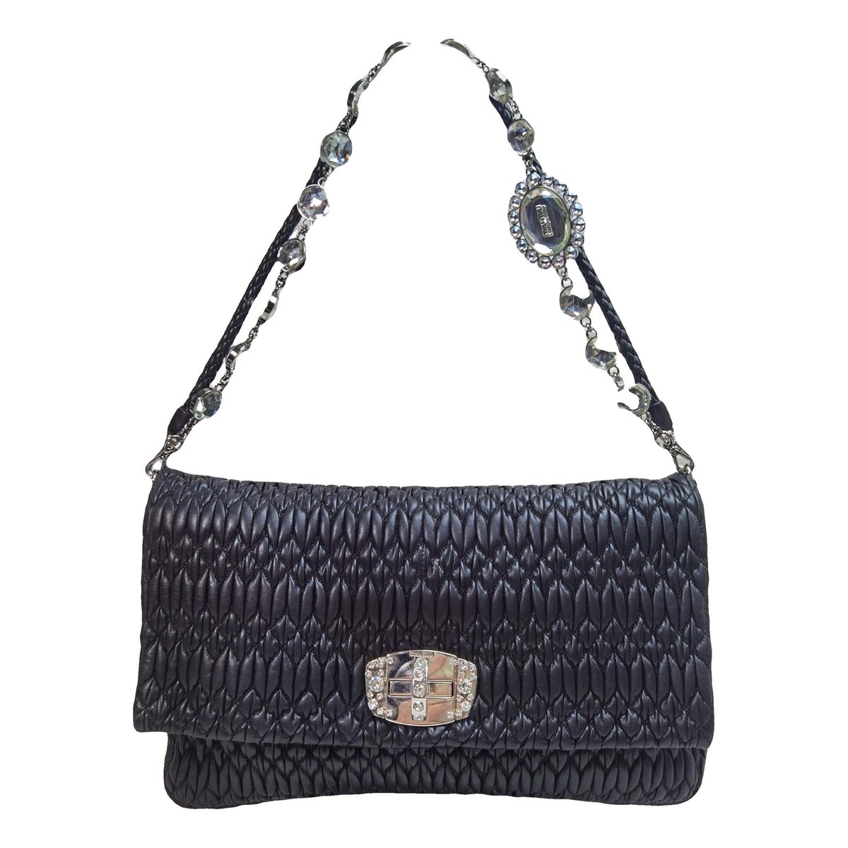 Miu Crystal leather handbag