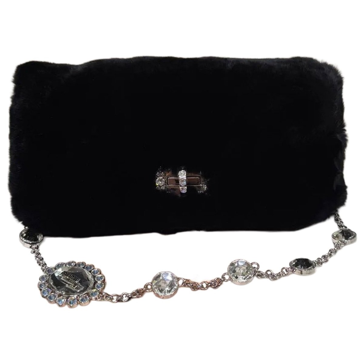 Miu Crystal leather handbag