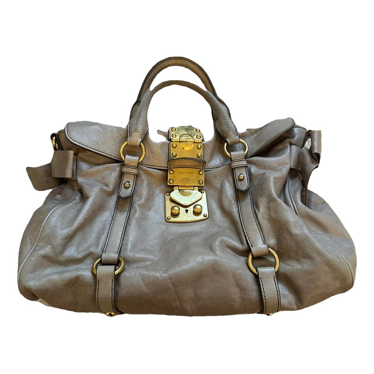 Bow bag leather handbag