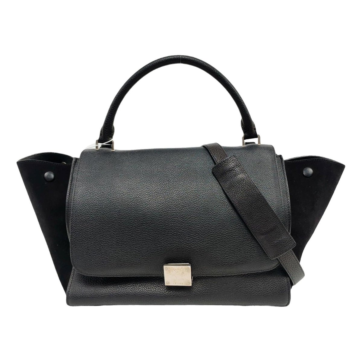 Trapèze leather handbag
