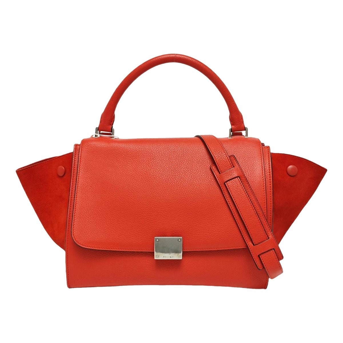 Trapèze leather handbag