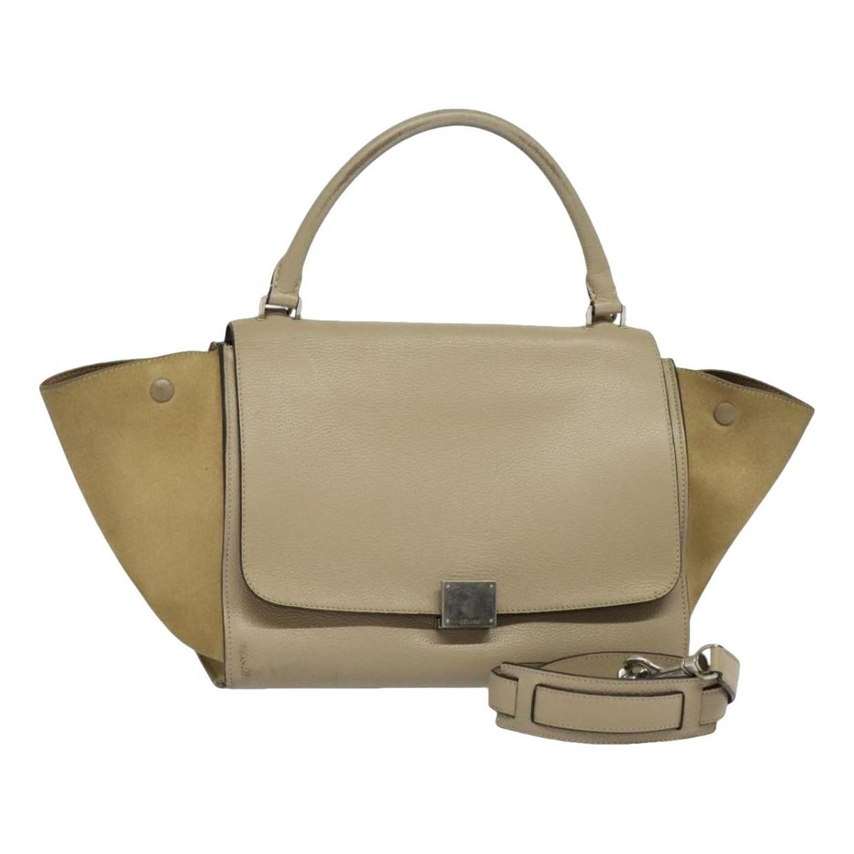 Trapèze leather handbag