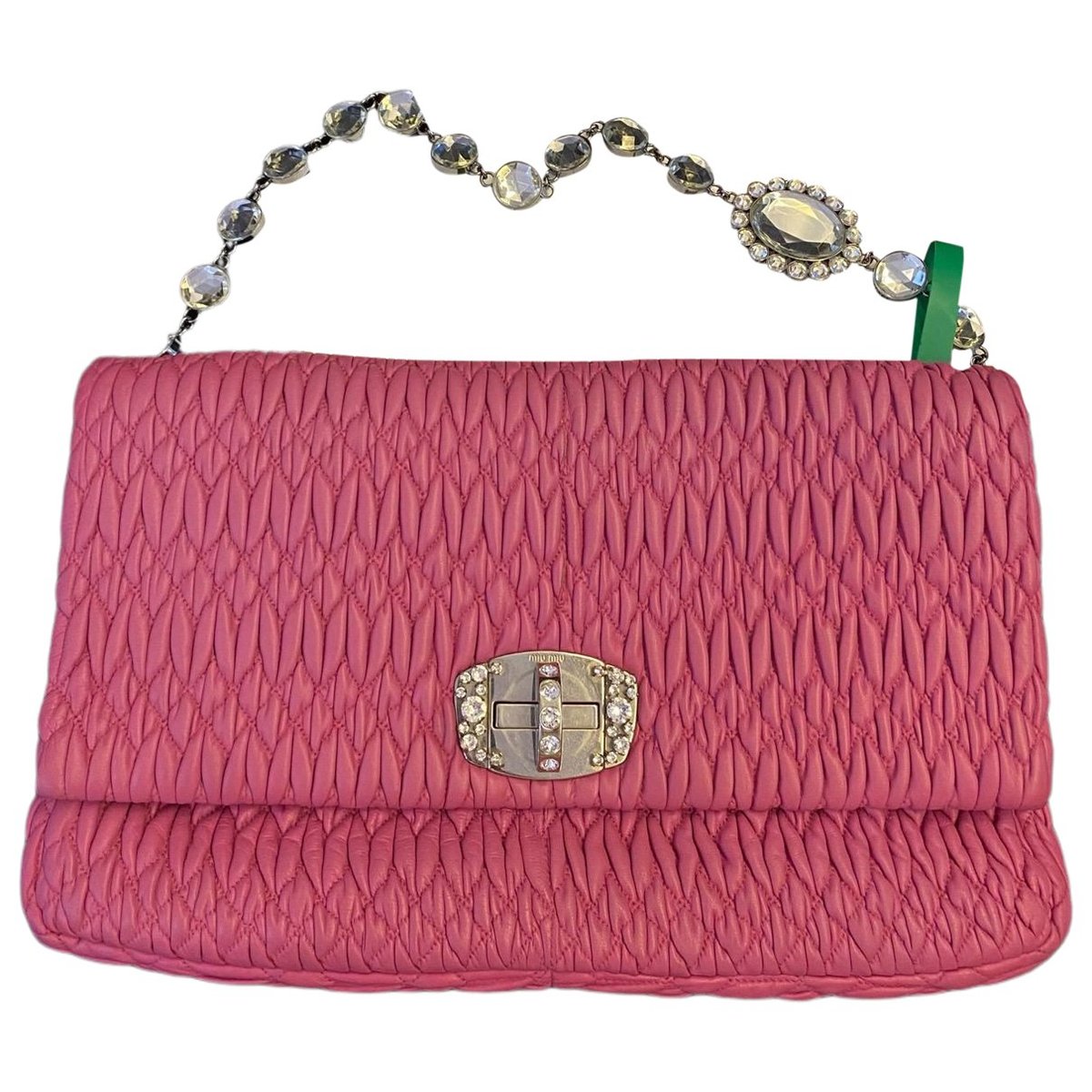 Miu Crystal leather handbag