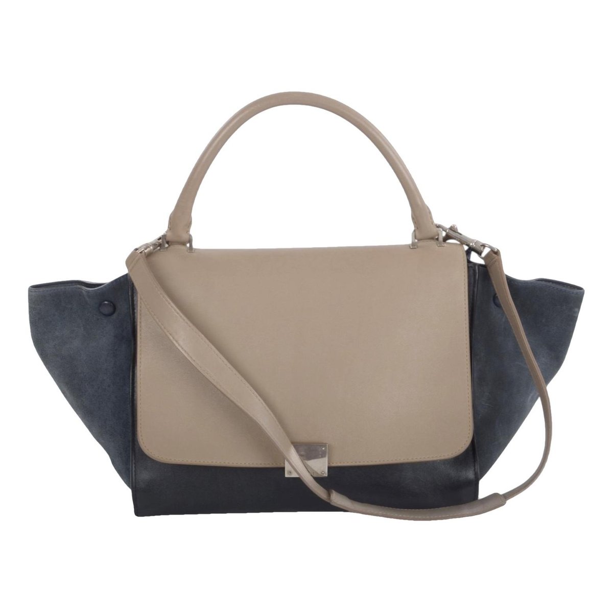 Trapèze leather handbag
