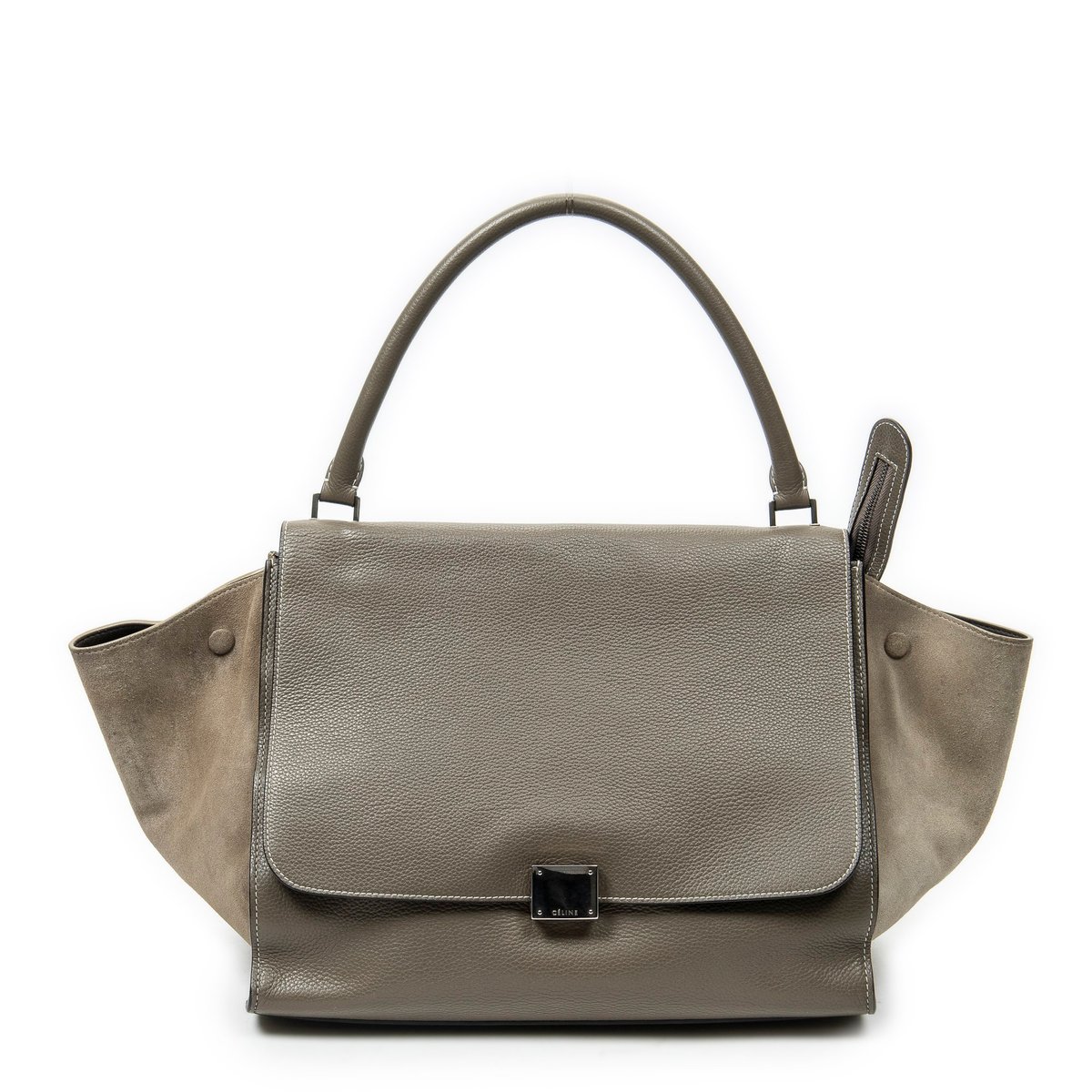 Trapèze leather handbag