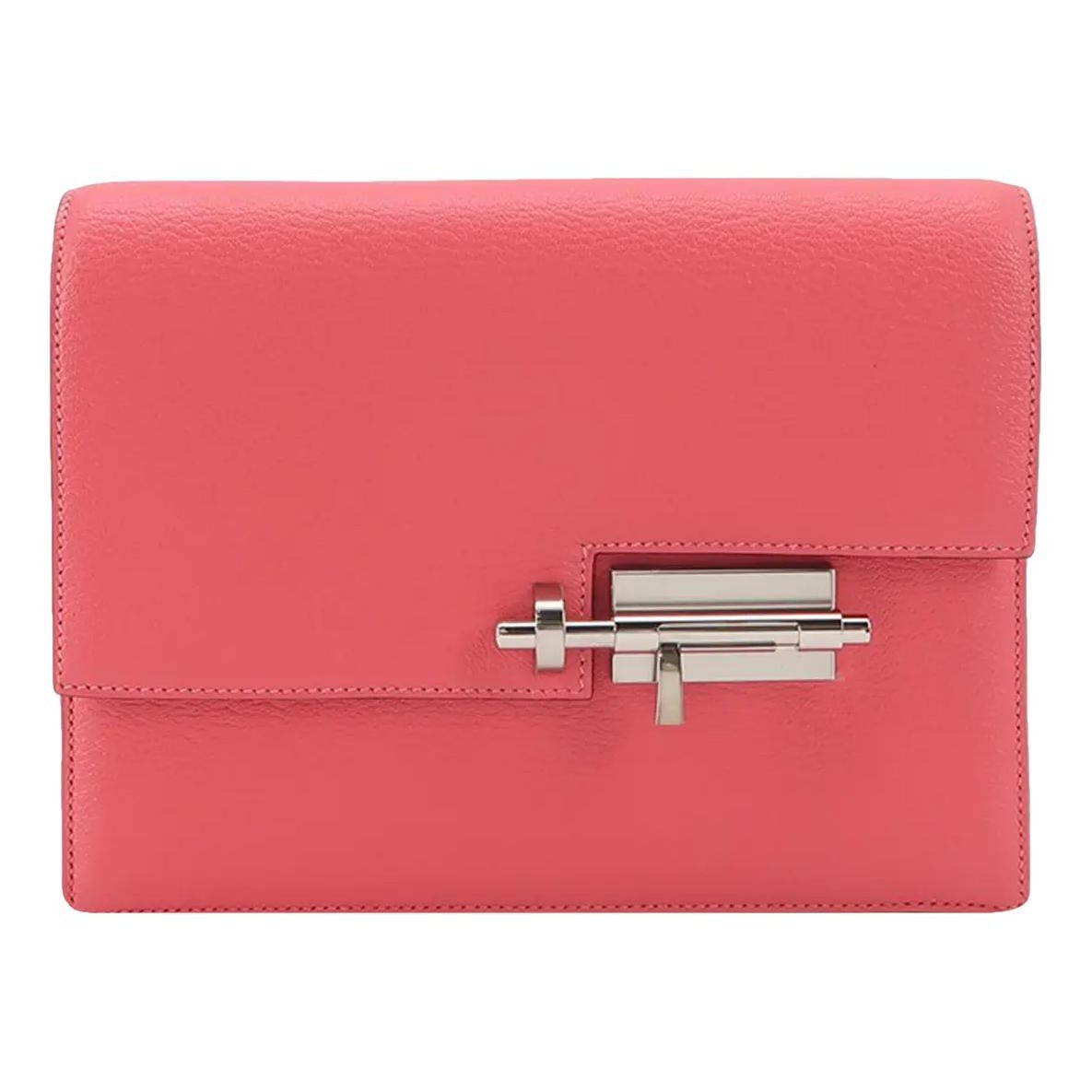 Verrou leather clutch bag