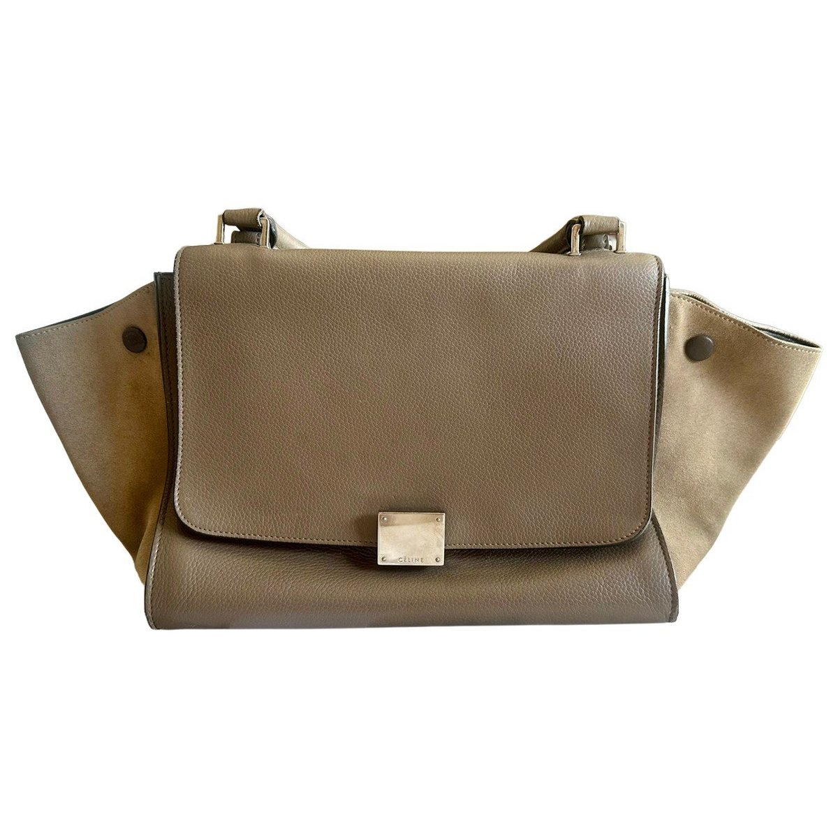 Trapèze leather handbag