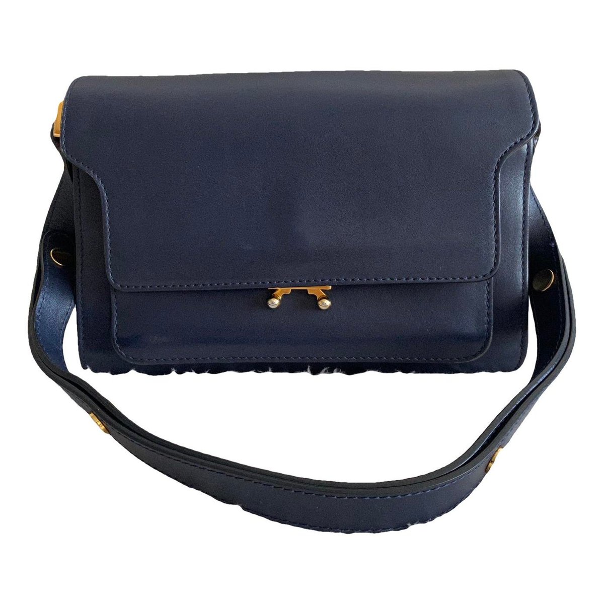 Trunk leather crossbody bag