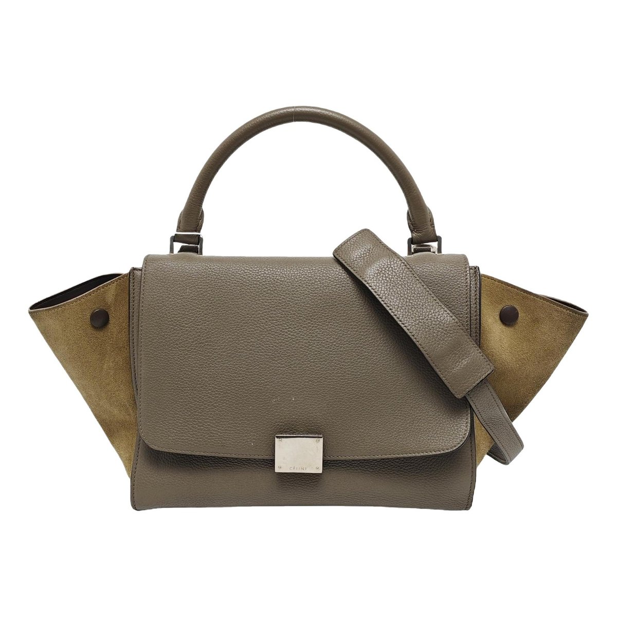 Trapèze leather handbag