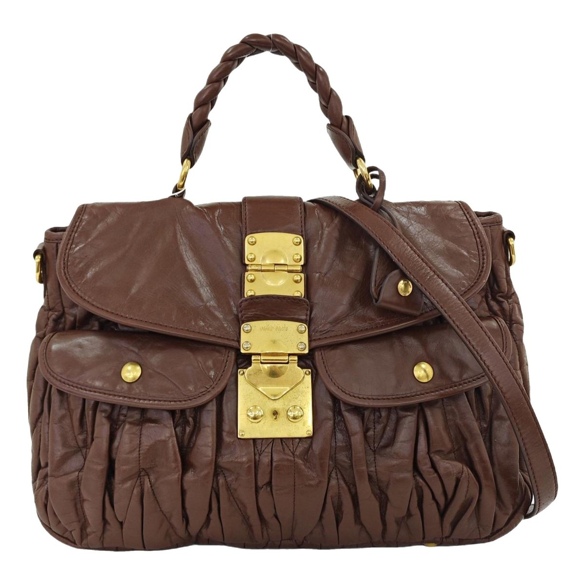 Coffer leather crossbody bag