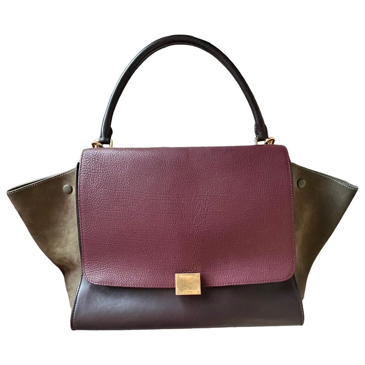 Trapèze leather handbag