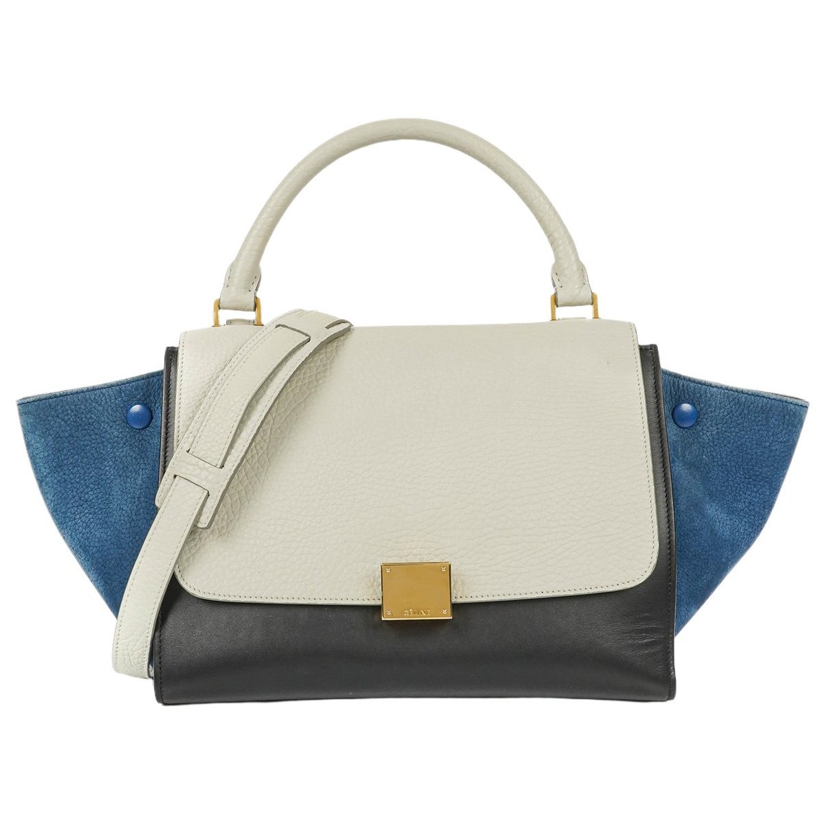 Trapèze leather handbag