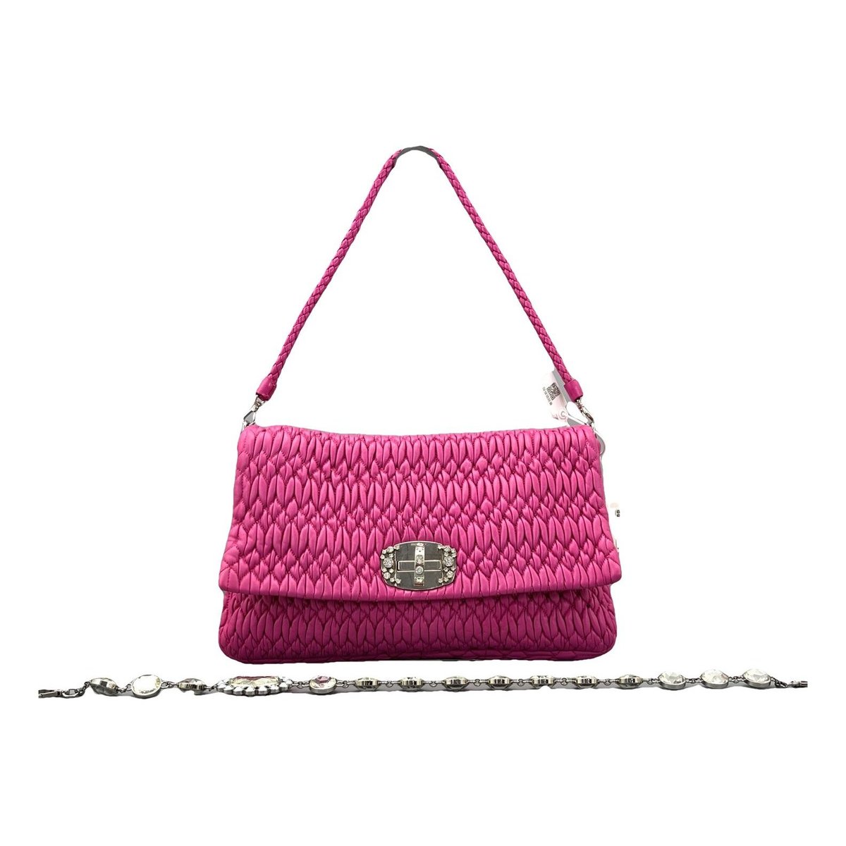 Miu Crystal leather handbag
