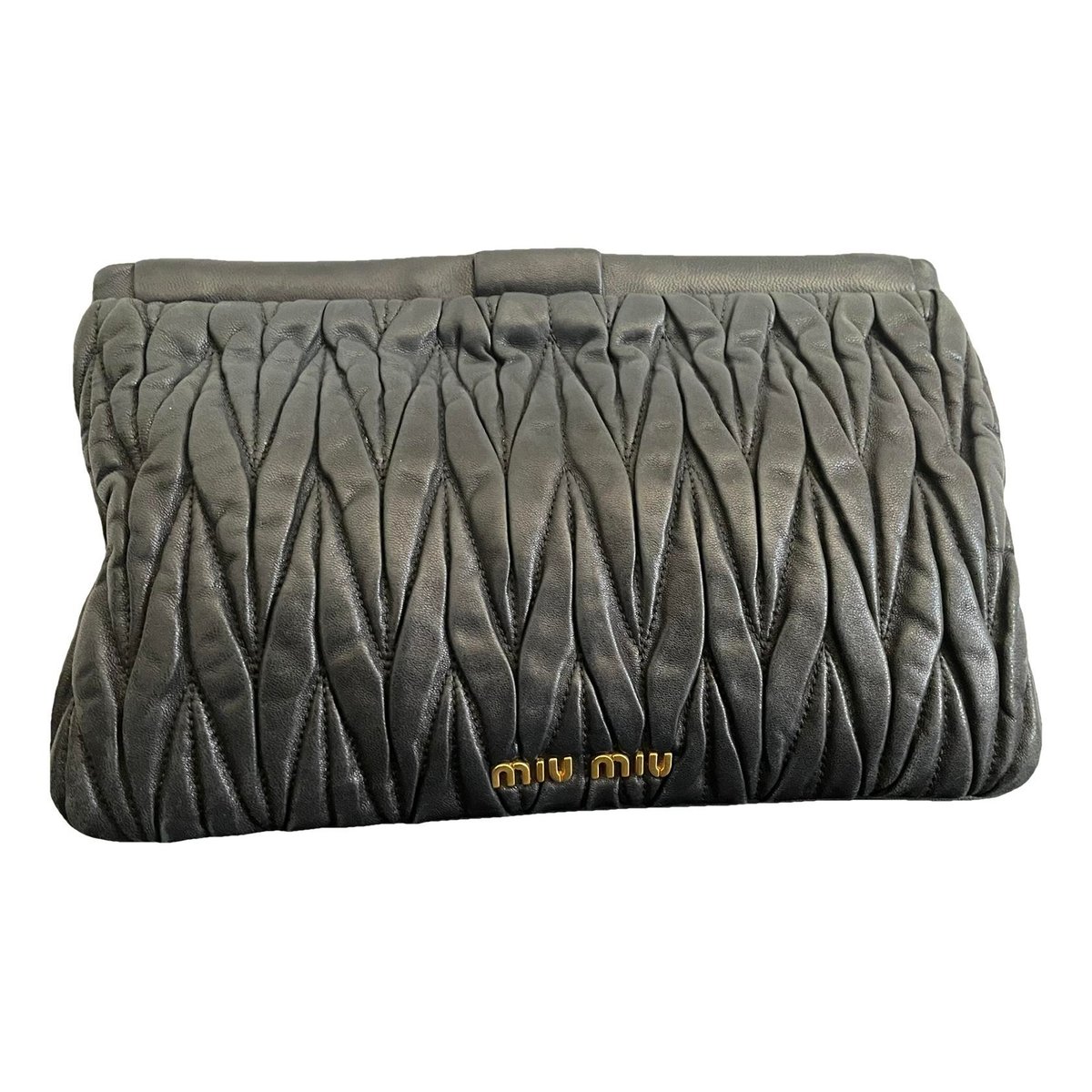 Matelassé leather clutch bag