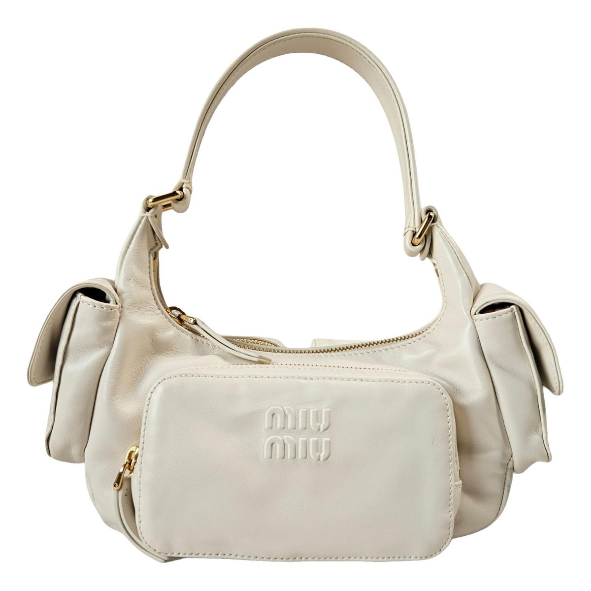 Pocket leather handbag