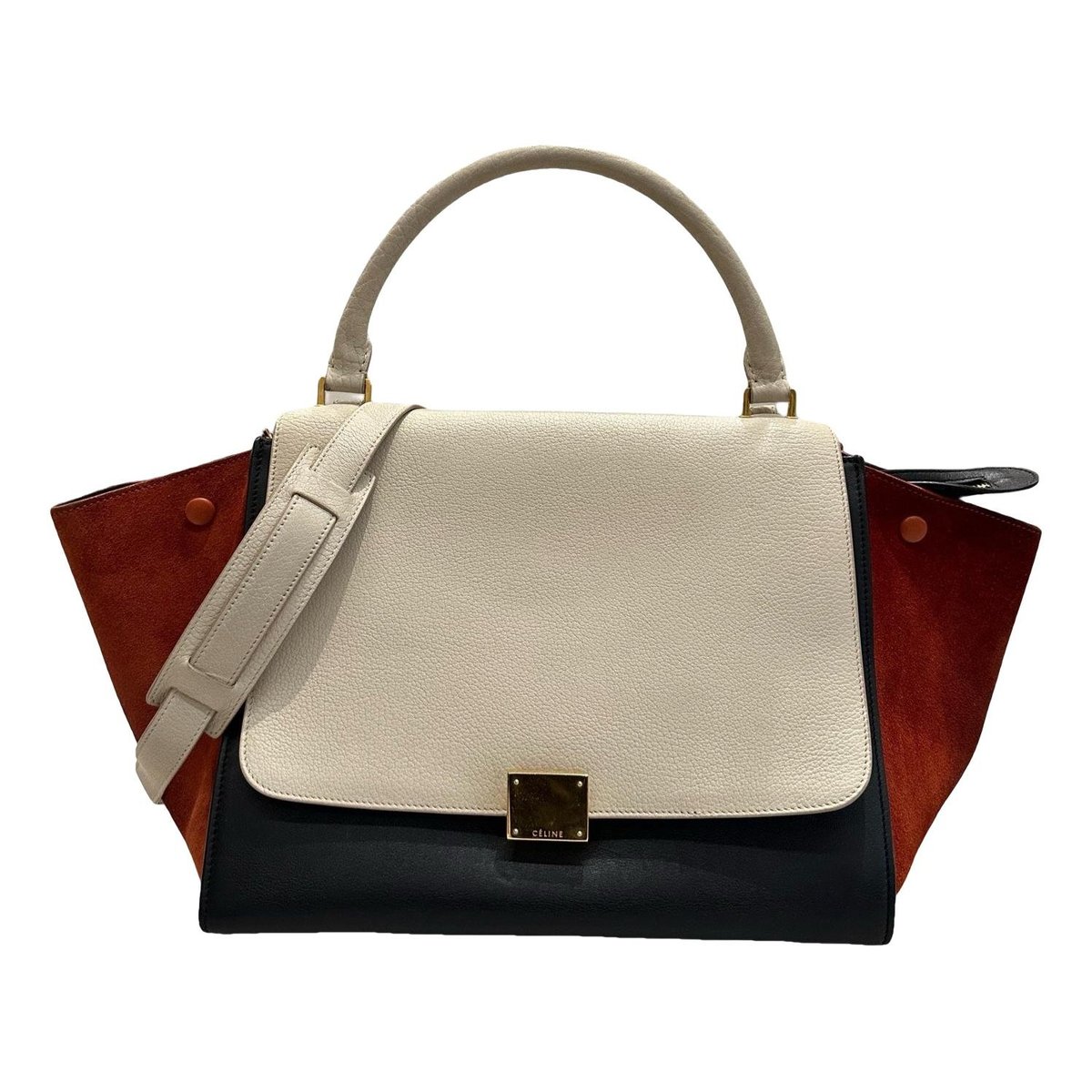 Trapèze leather handbag