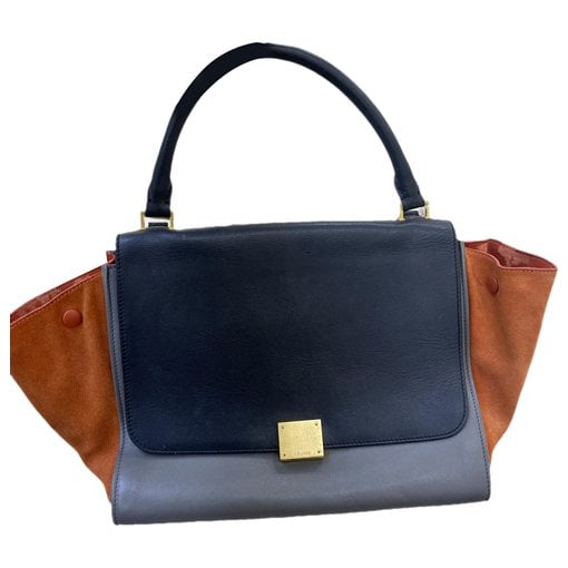 Trapèze leather handbag