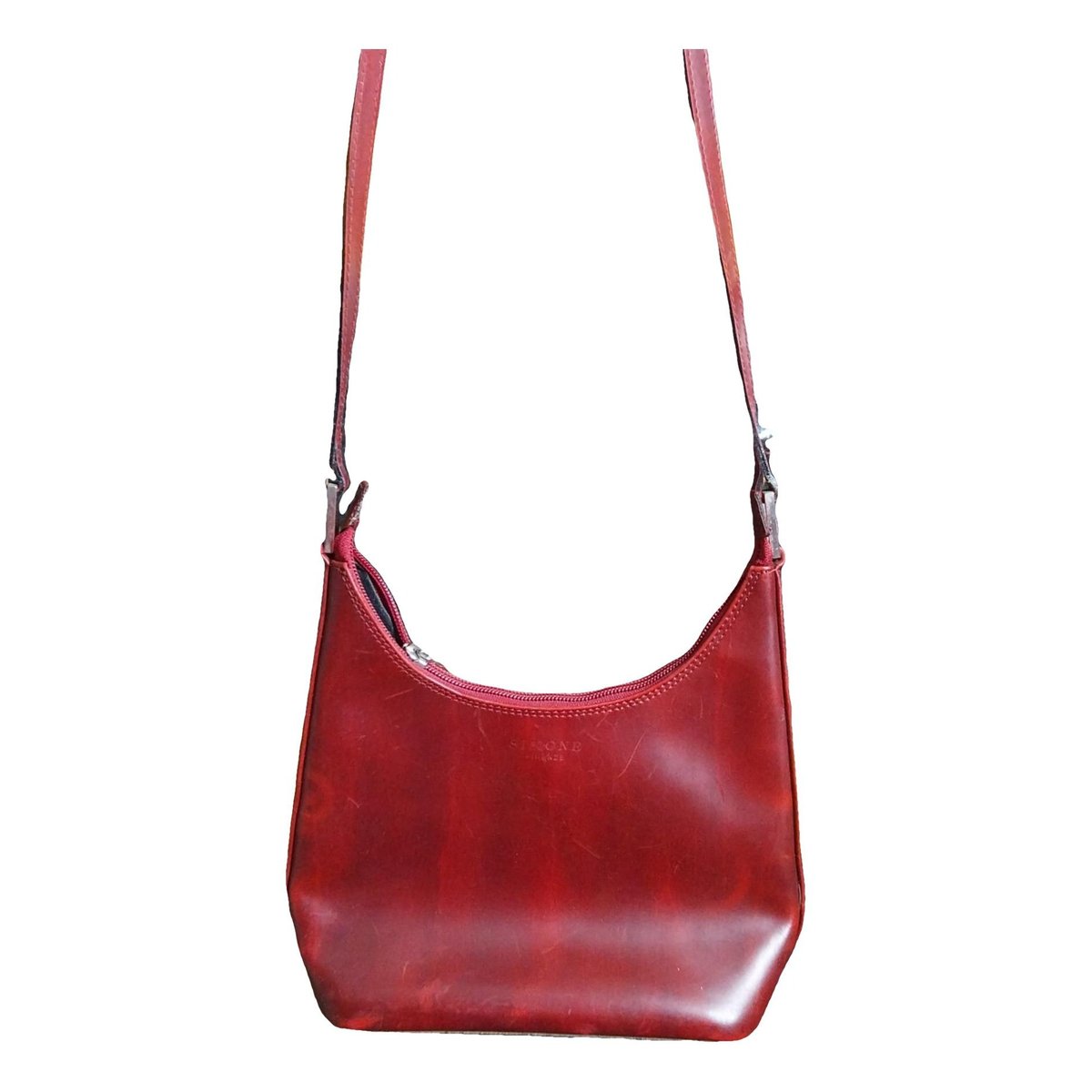 Crochet leather handbag