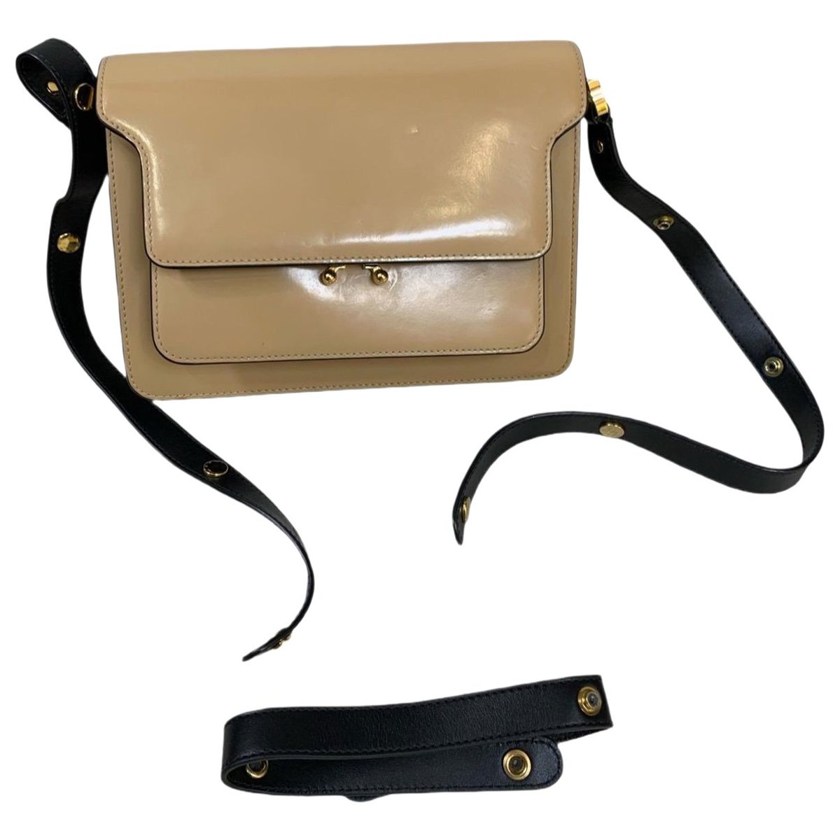 Trunk leather crossbody bag