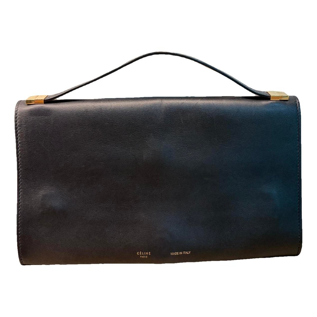 Clasp leather clutch bag