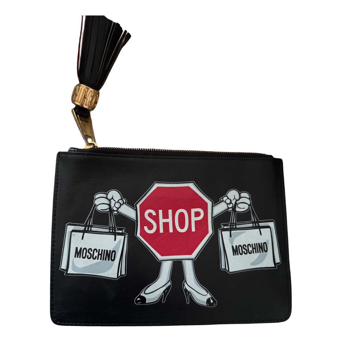Leather clutch bag