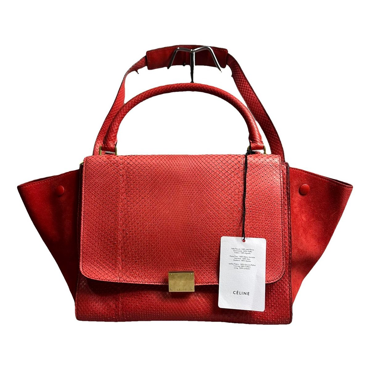 Trapèze leather handbag