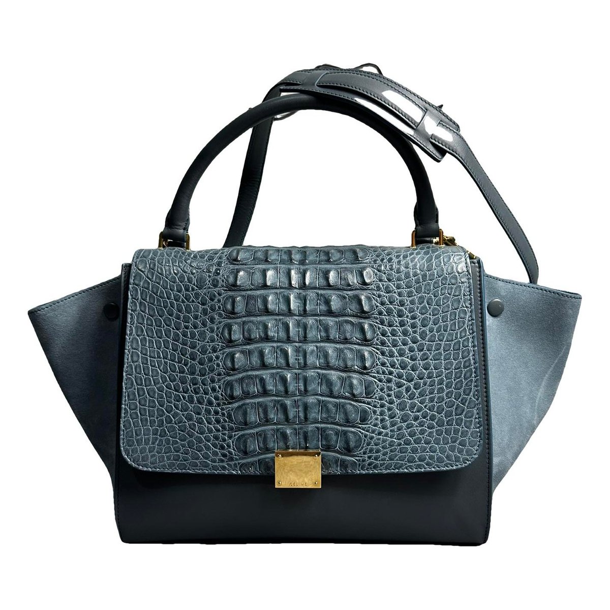 Trapèze leather handbag
