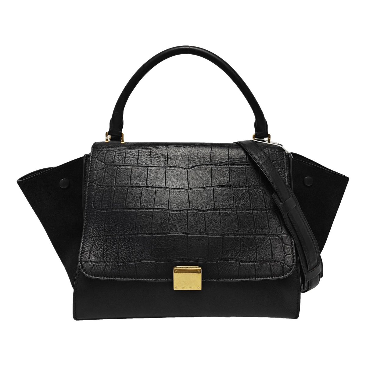 Trapèze leather crossbody bag