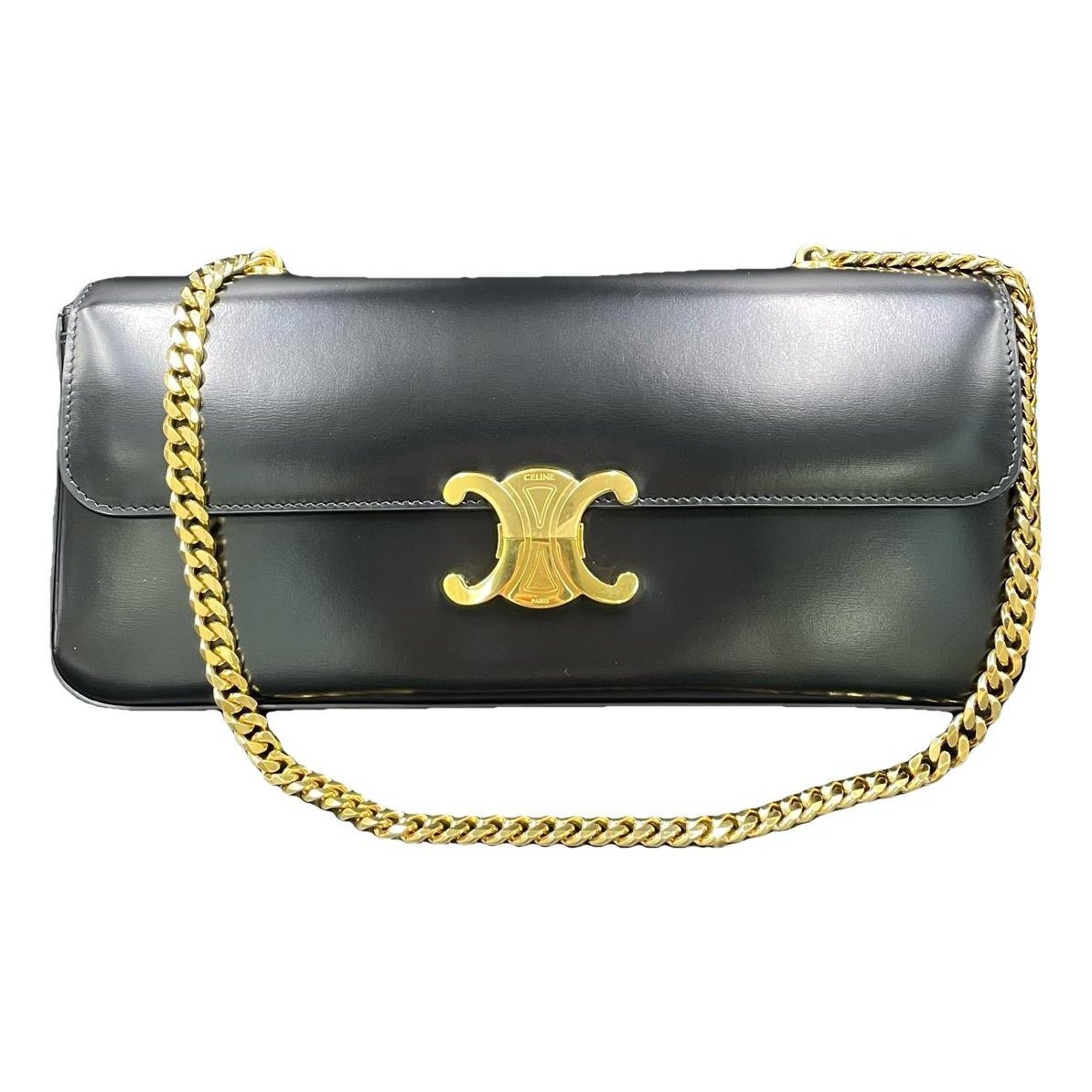 Triomphe chain leather handbag