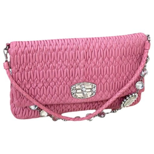 Miu Crystal leather handbag