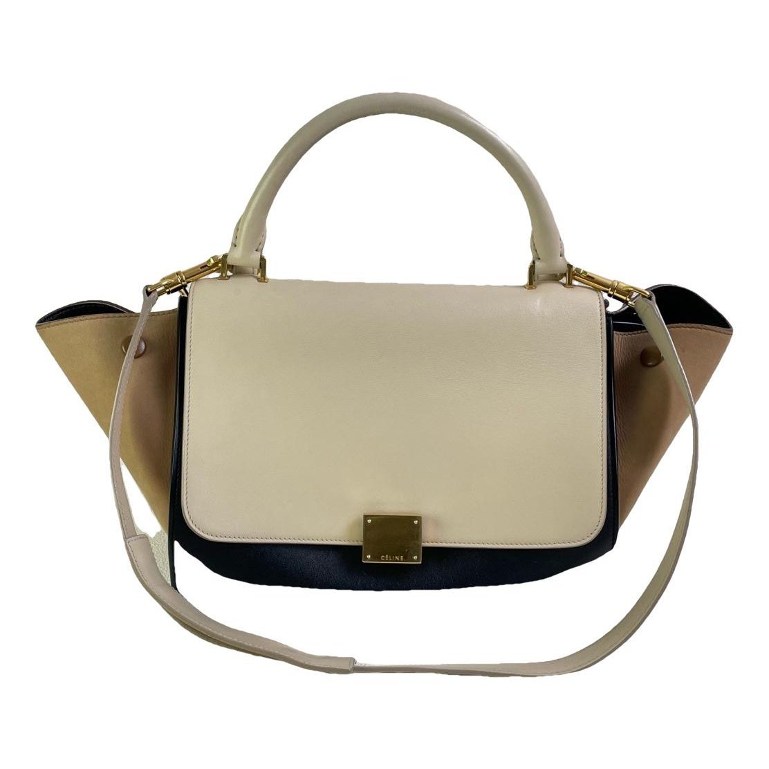Trapèze leather handbag
