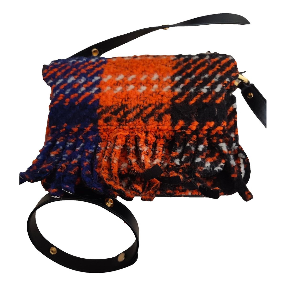 Trunk leather crossbody bag