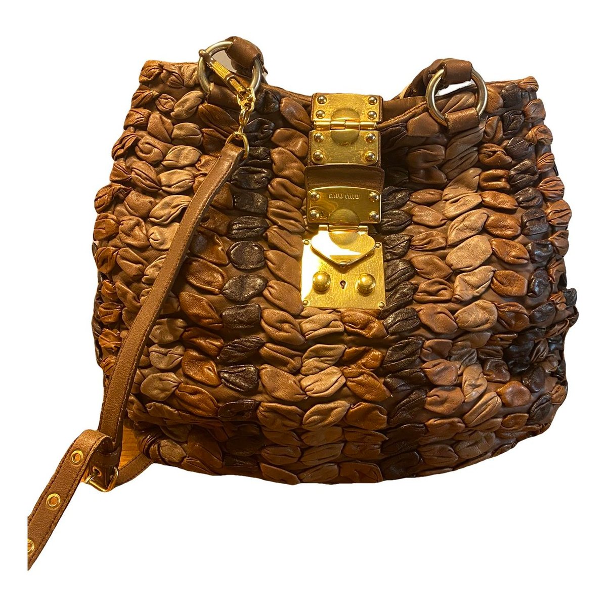 Matelassé pony-style calfskin handbag