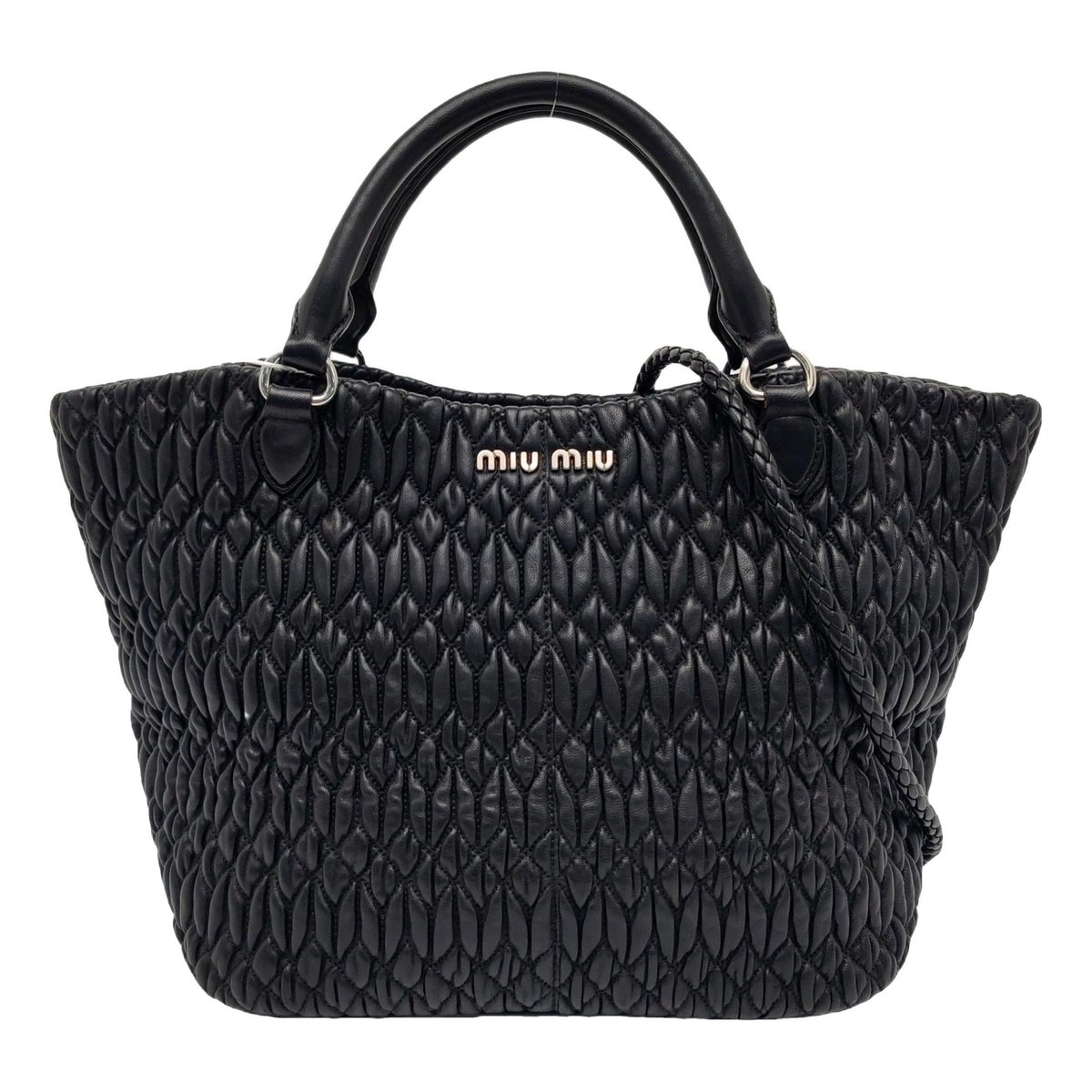Miu Crystal leather crossbody bag