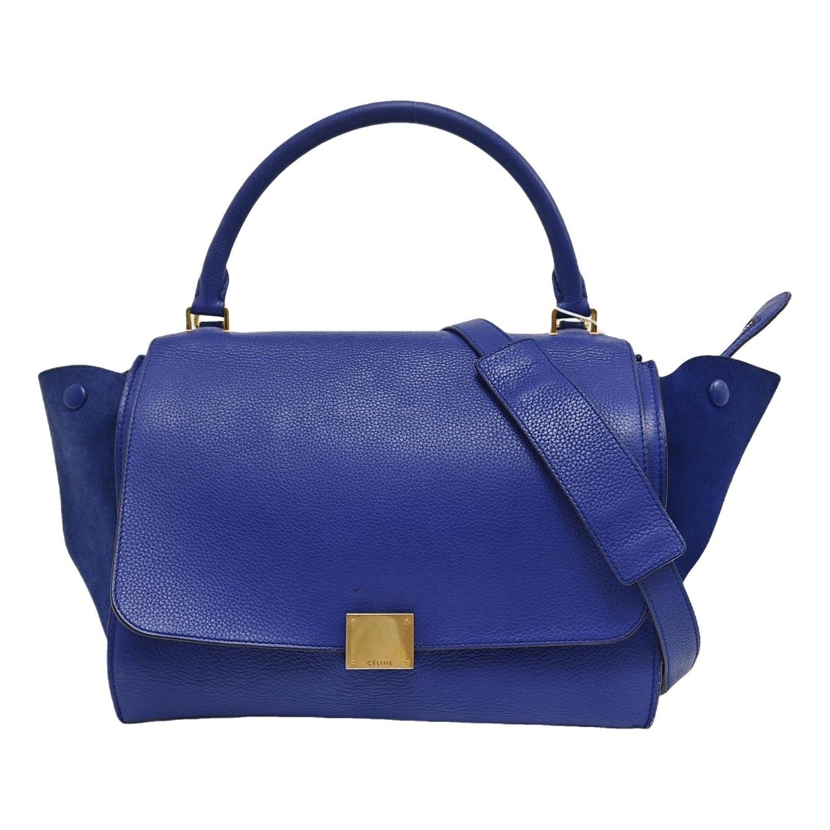 Trapèze leather handbag